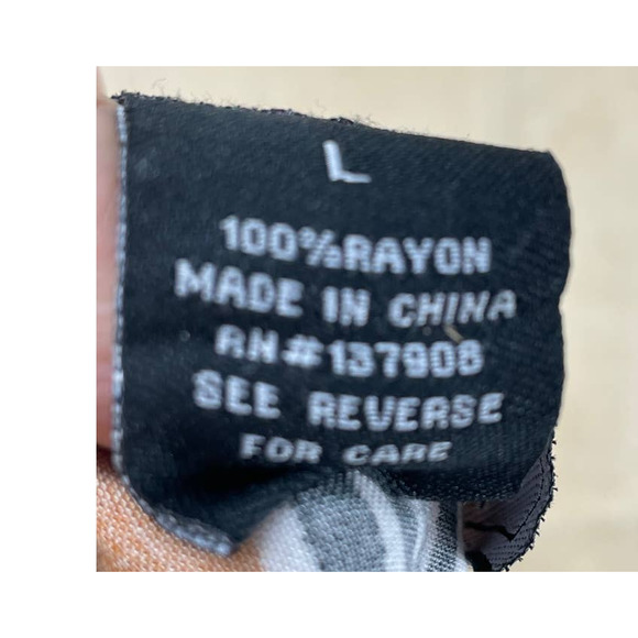 Polly & Esther Orange Striped Boxy Short Sleeve Tie Front Shirt Size Large L - Picture 9 of 9